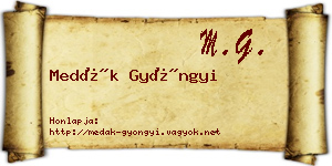 Medák Gyöngyi névjegykártya